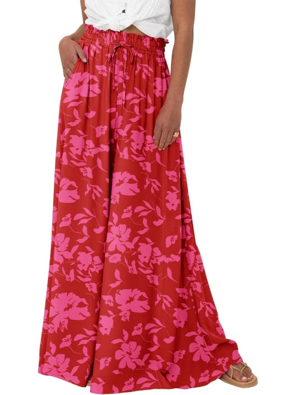 Women Casual High Waist Wide Leg Pants 2026 Spring Summer Long Palazzo Pants Poc